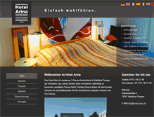 Tablet Screenshot of hotel-arina.de